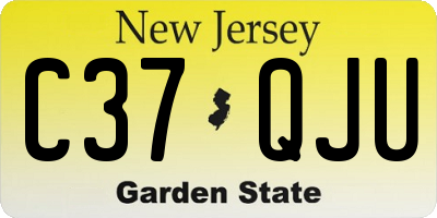 NJ license plate C37QJU