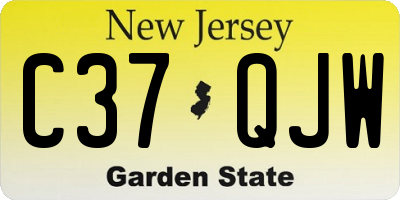 NJ license plate C37QJW