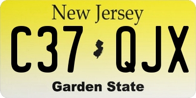 NJ license plate C37QJX
