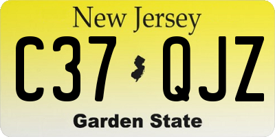 NJ license plate C37QJZ