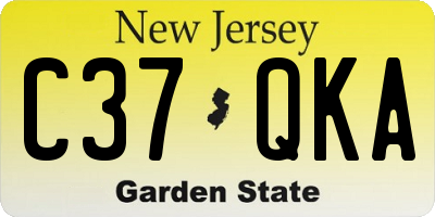 NJ license plate C37QKA