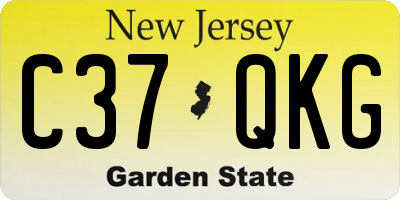 NJ license plate C37QKG