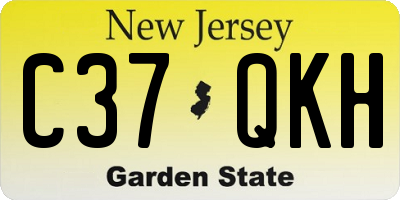 NJ license plate C37QKH