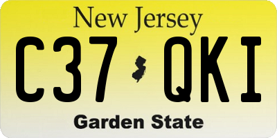 NJ license plate C37QKI