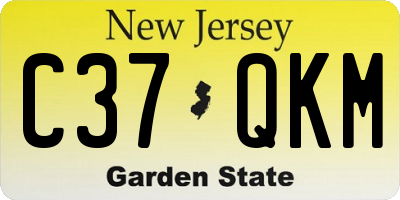 NJ license plate C37QKM