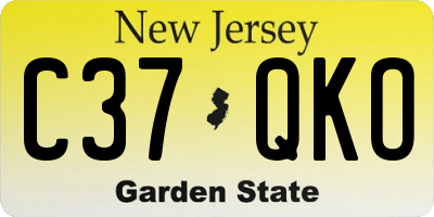 NJ license plate C37QKO