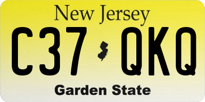 NJ license plate C37QKQ