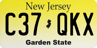 NJ license plate C37QKX