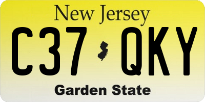 NJ license plate C37QKY
