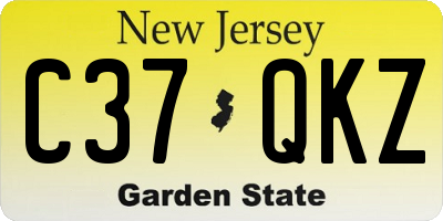 NJ license plate C37QKZ