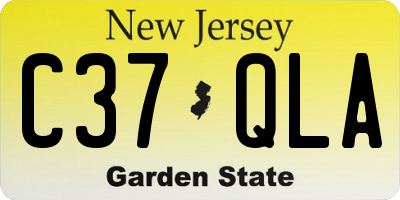 NJ license plate C37QLA