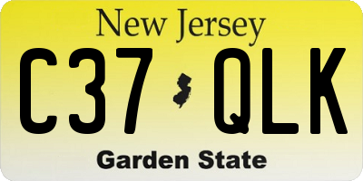 NJ license plate C37QLK