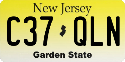 NJ license plate C37QLN