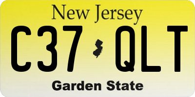NJ license plate C37QLT