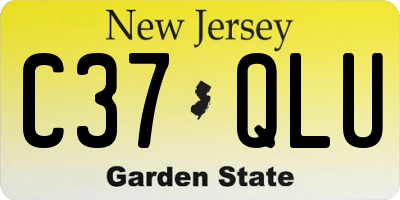NJ license plate C37QLU