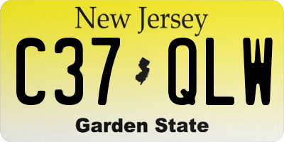 NJ license plate C37QLW
