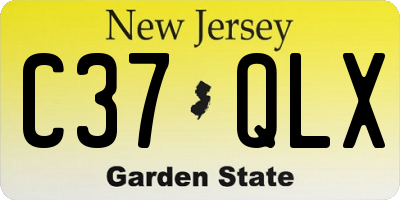 NJ license plate C37QLX