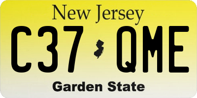 NJ license plate C37QME