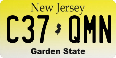NJ license plate C37QMN