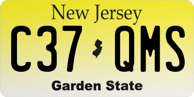 NJ license plate C37QMS