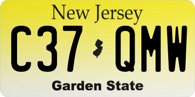 NJ license plate C37QMW