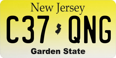 NJ license plate C37QNG