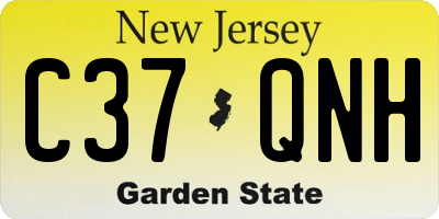NJ license plate C37QNH