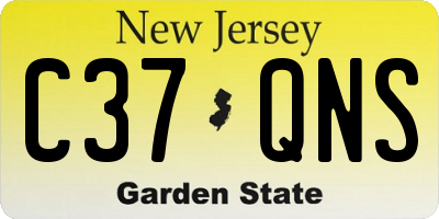 NJ license plate C37QNS