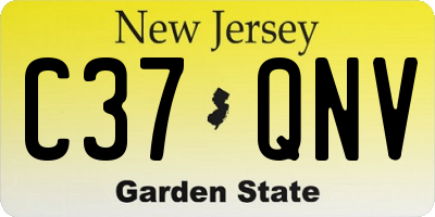 NJ license plate C37QNV