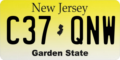 NJ license plate C37QNW