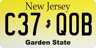 NJ license plate C37QOB