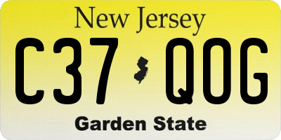 NJ license plate C37QOG