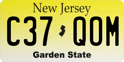 NJ license plate C37QOM