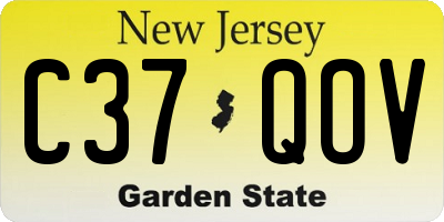 NJ license plate C37QOV