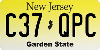 NJ license plate C37QPC