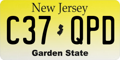 NJ license plate C37QPD
