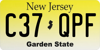 NJ license plate C37QPF
