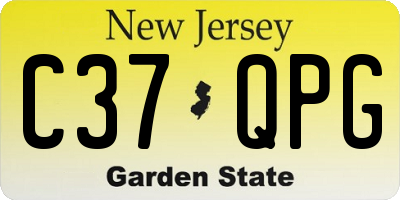 NJ license plate C37QPG