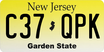 NJ license plate C37QPK