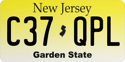 NJ license plate C37QPL