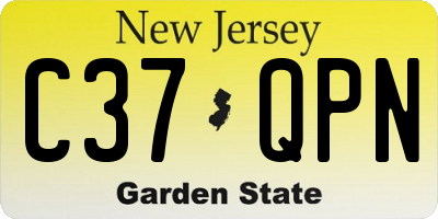 NJ license plate C37QPN