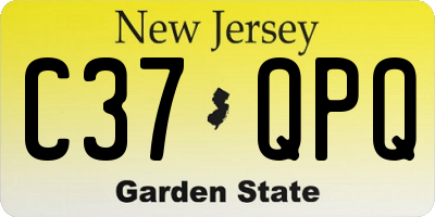 NJ license plate C37QPQ