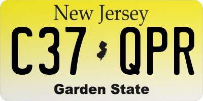 NJ license plate C37QPR