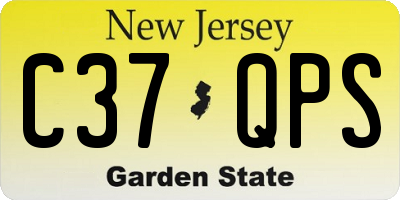 NJ license plate C37QPS