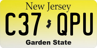NJ license plate C37QPU