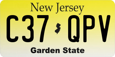 NJ license plate C37QPV