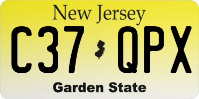NJ license plate C37QPX