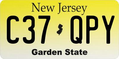 NJ license plate C37QPY
