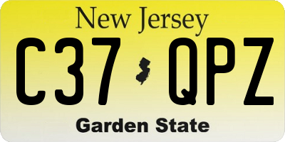 NJ license plate C37QPZ