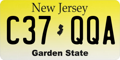 NJ license plate C37QQA